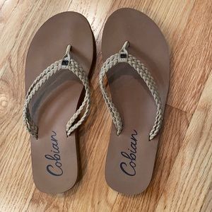 Cobian braided strap flip flops